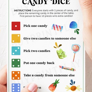 Family Reunion Candy Dice Game | Family Gathering Games | Printable ...