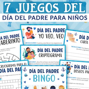 Dia del Padre Jogos Imprimíveis para crianças | Pacote de jogos do Dia dos Pais em espanhol para crianças | Atividades para impressão | Download digital