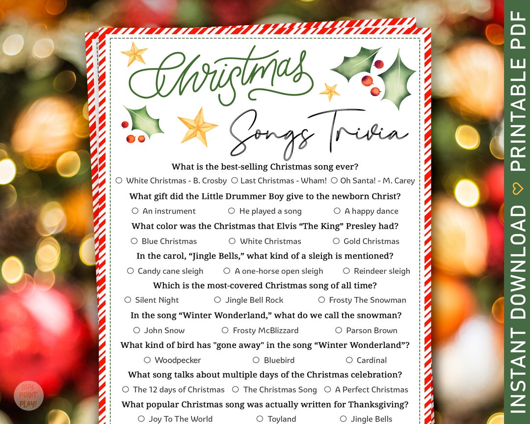 Christmas Songs Trivia | Family Games for Christmas Party | Office ...
