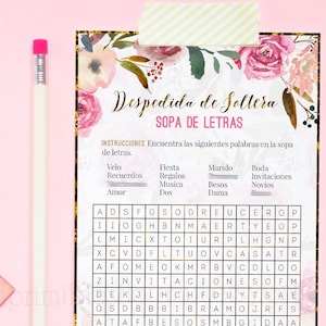 Spanish Bridal Shower Games, Wedding Shower Games, in Spanish, Juegos ...