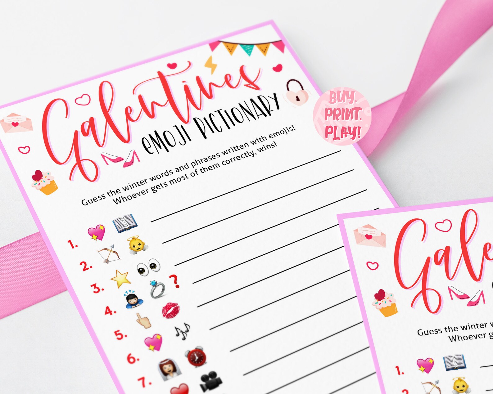 Galentines Day Emoji Pictionary Valentines Party Games - Etsy