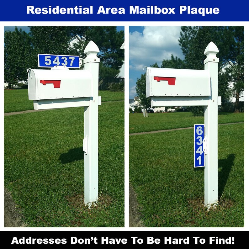Mailbox Address Plaque Reflective 911 Plate Mailbox Topper. Etsy