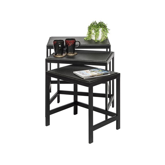 Iron Nested Tables With Zebra Pattern On Top End Corner Side Table Living Room Occasional Table Set Of 3