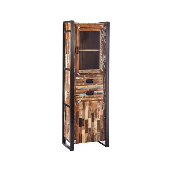 Industrial Tall Cabinet Kitchen Living Room Bedroom Storage Shabby Chic Storage Cabinet