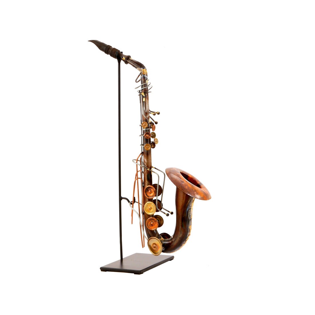 Home Decor Handmade Saxophone Display Piece Entrance Feature Rust Look