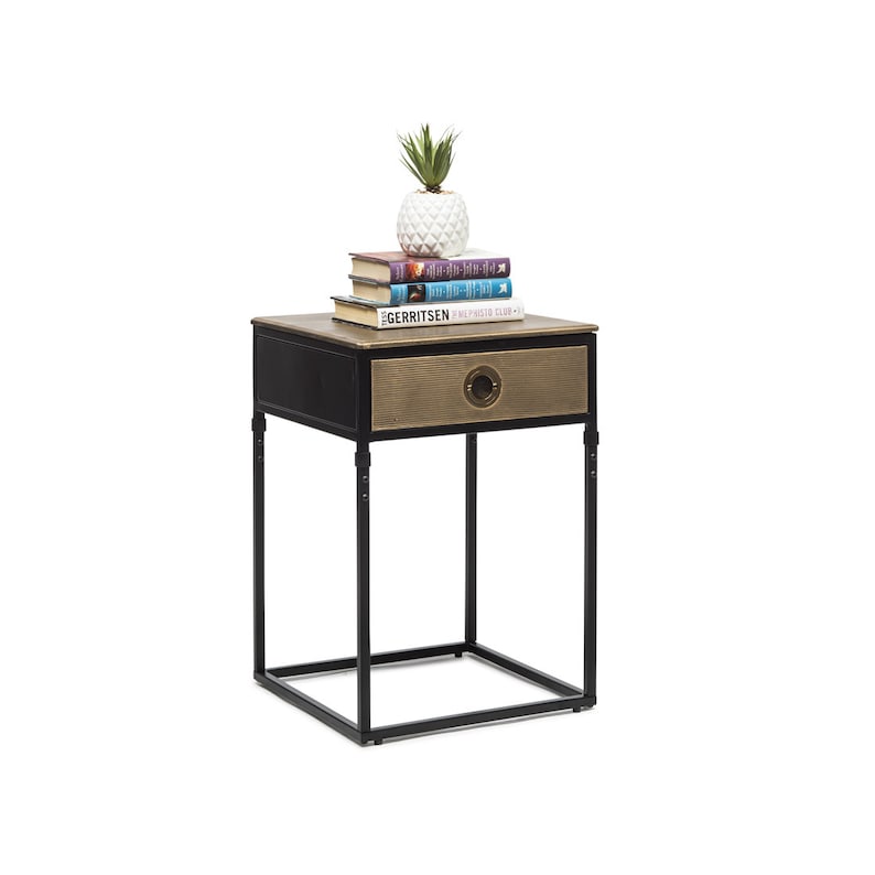 Side Bed Corner Table Iron Contemporary Storage Image 0