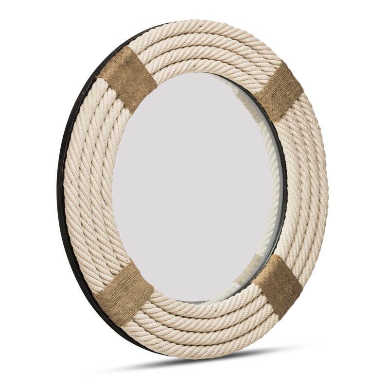 Round Wall Mirror Rope Shabby Chic Vintage Handmade Nautical Etsy