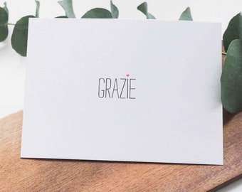Grazie | Thank you cards with a little Italian flare, cute greeting card, Thank you Card,