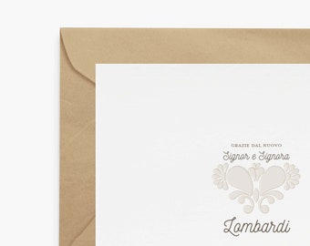 Italian Wedding Thank You Cards | Personalized Wedding Stationery | Wedding Note Cards | Bridal Shower | Mr. Mrs. Note | Mr. Mr. | Mrs. Mrs.