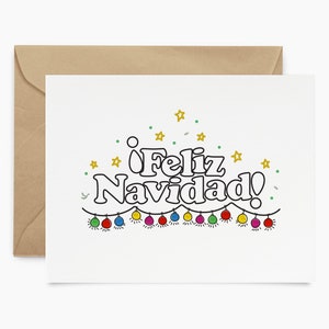 Feliz Navidad | xmas, cute Christmas card, holiday Card, snowman, minimalist, Spanish, Tarjeta en español, Fiestas Navideñas