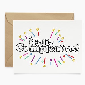 ¡Feliz Cumpleaños! / cumpleaños, linda tarjeta de cumpleaños, tarjeta de cumpleaños divertida, feliz cumpleaños, español, tarjeta para colorear