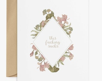 this fucking sucks | bereavement, cute greeting card, Goodbye Card, See You Later Card, Bye Card, Leaving Card, Moving, funeral, sympathy