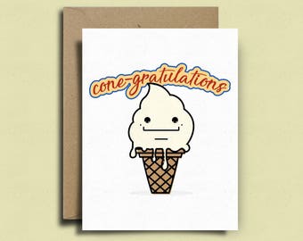 cone-gratulations | Congratulations, Card For Friend, Best Friend Card, Note Cards, Cute Gift, Just Because