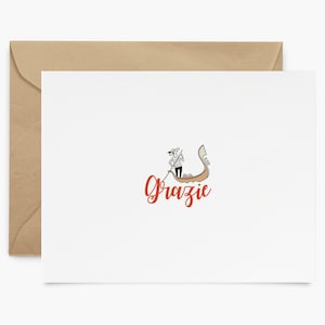 Italienisches Dankeskarten-Set - Grazie | Danksagungskarten mit einem kleinen italienischen Flair, süße Grußkarte, Hochzeit Dankeskarte, Venezia