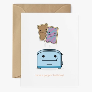 Geburtstagskarte, süße Geburtstagskarte, lustige Geburtstagskarte, alles Gute zum Geburtstag, Pop-Tart-Liebhaber-Karte, Toaster