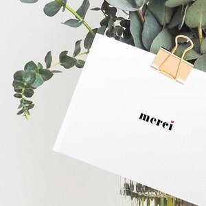 merci - French Thank You Card | fancy schmancy thank you cards in French, cute greeting card, Wedding Thank you card