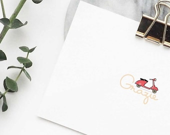 Grazie | Vroom vroom! thank you cards with a little Italian flare, cute greeting card, Thank you Card