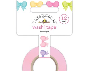 Bow Washi Tape, Doodlebug Design Bow-tique Washi , Pastel Planner Tape, Bujo Accessories, Scrapbook Supplies, Crafting Tape