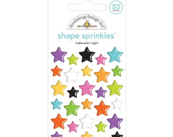 Halloween Night Shape Sprinkles, Doodlebug Design, Star Shaped Epoxy Stickers, Planner Stickers, Scrapbooking Cardmaking Supplies