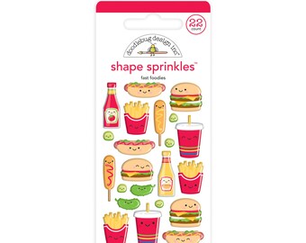 Perfect Combo Shape Sprinkles, Doodlebug Design, Kawaii Barbecue Takeaway Food Epoxy Stickers, Cute Planner Stickers, Scrapbooking Supplies