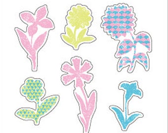 MT Flower Washi Tape Stickers, 9 Floral Stickers, Pretty Floral Planner Journal Scrapbook Decor