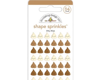 Bitsy Chips Shape Sprinkles, Doodlebug Design Inc, Kawaii Chocolate Chip Epoxy Stickers, Cute Planner Stickers, Scrapbooking Supplies