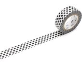Polka Dot Washi, Black, MT Washi Tape, Spotty Decorative Tape, Planner Supplies, Student Planning, Bullet Journal Accessories