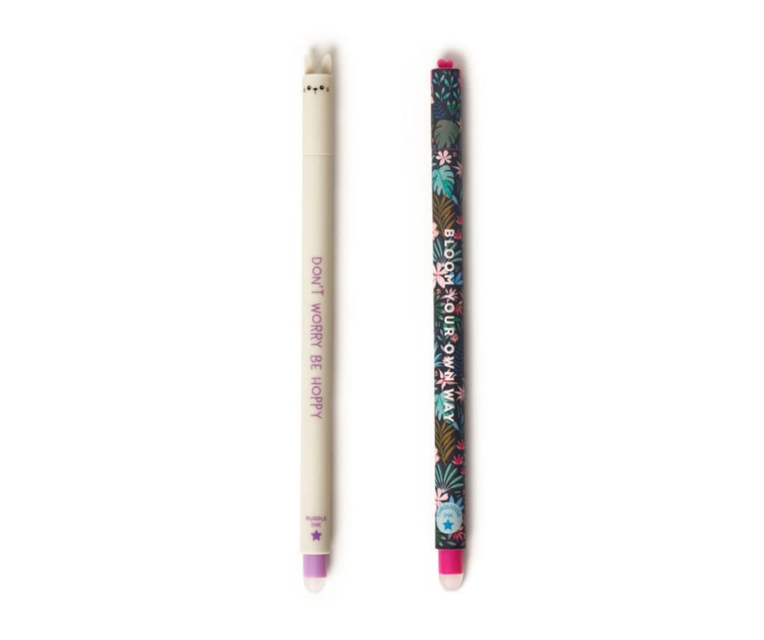 Legami Erasable Gel Pens, Bunny Flora Pen, Easter Gift, Study School