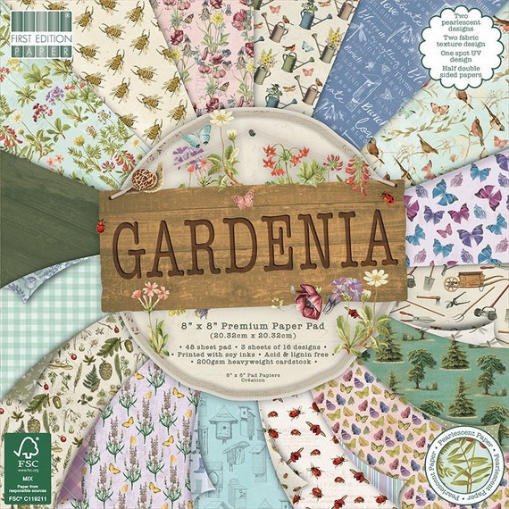 8/" X 8/" Cartulina botánica otoño Scrapbooking paperpad 10 Diseños X 2 Hojas