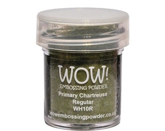 WOW Primary Chartreuse Regular Embossing Powder, 15ml Pot, Emberson, Cardmaking Crafting Supplies