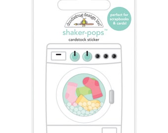 Loads of Fun Shaker-Pops Cardstock Sticker, Doodlebug Design, My Happy Place, Dimensional TV Washing Machine Cardstock Sticker