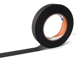 Matte Black Permacel Pin Prick Free Tape, 24mm x 50m, Shurtape 743, Photographers Masking Tape, Framers Tape