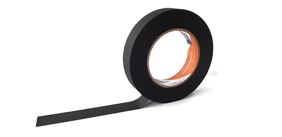 Matte Black Permacel Pin Prick Free Tape, 24mm x 50m, Shurtape 743,  Photographers Masking Tape, Framers Tape