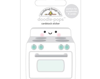 Doodlebug Design What's Cookin'? Doodle-Pops Cardstock Sticker, My Happy Place, Dimensional Oven Sticker