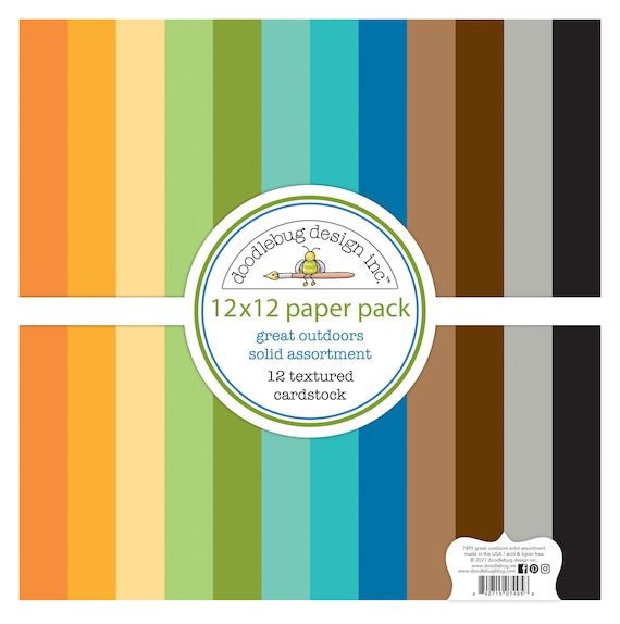 Great Outdoors Solid Assortment 12 X 12 Textured Cardstock Paper