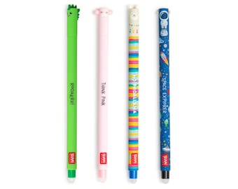 Legami Erasable Gel Pens, Kawaii Dino Pig Llama Astronaut Pen, Study School Pen, Journal Planner Pen, Craft Room Office Stationery