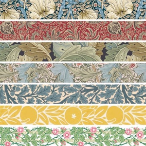 William Morris & Co Nature Washi Tape, MT Masking Tape, Tree Leaves Flower Planner Tape, Paper Crafts, Arts and Crafts Movement image 9