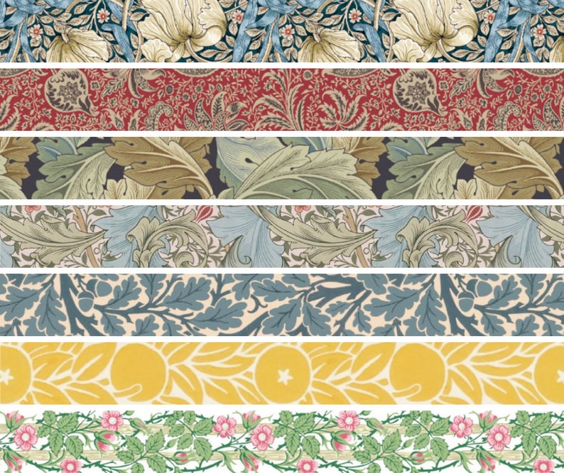 William Morris & Co Nature Washi Tape, MT Masking Tape, Tree Leaves Flower Planner Tape, Paper Crafts, Arts and Crafts Movement image 9