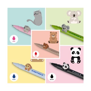 Legami Lovely Friends – Set 3 Penne Animali Rimovibili – Unicorno, Coniglietto, Gattino – Punta Fine 0,5 Mm