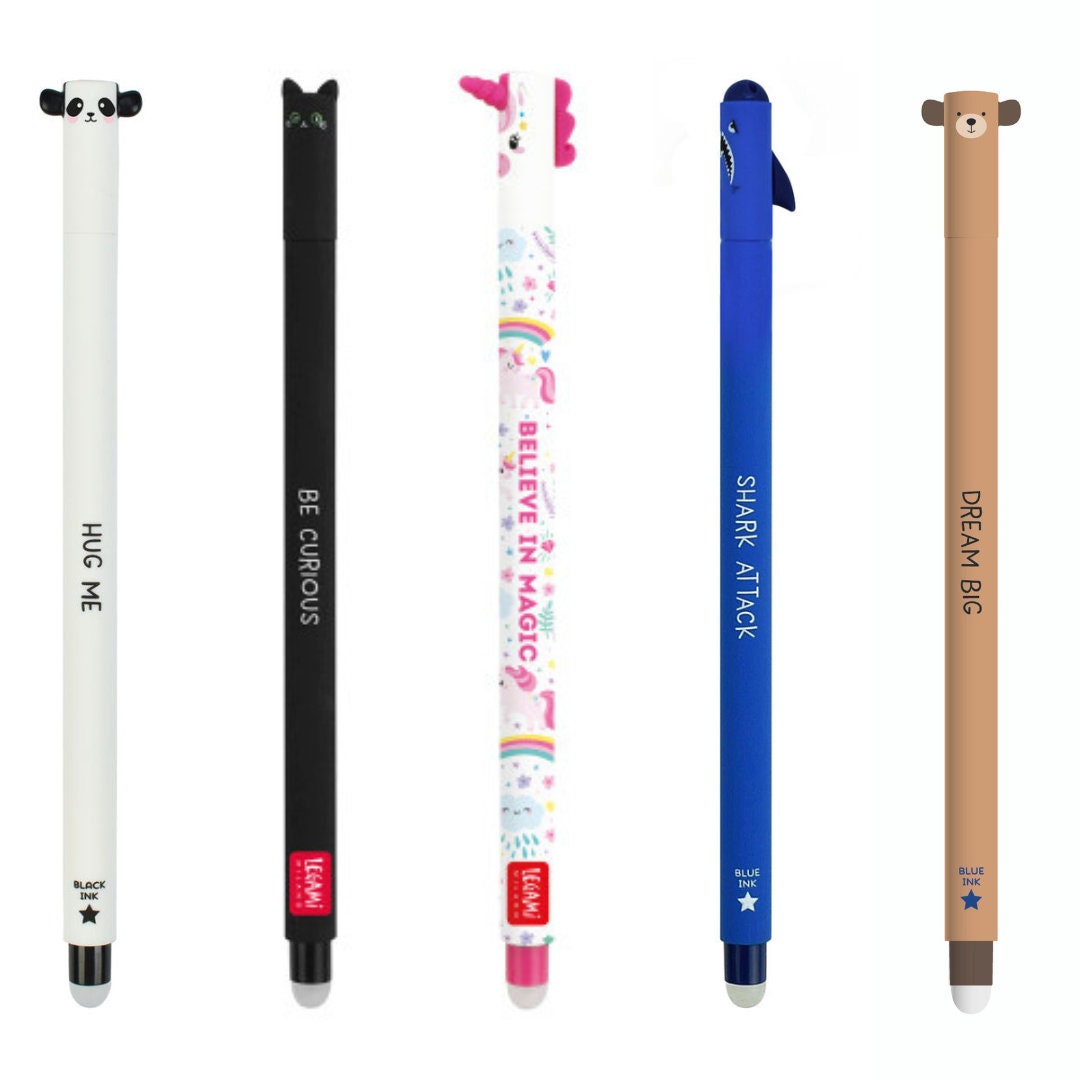 Legami Erasable Gel Pen 0.7mm Tip Kawaii Cute Animal School Stationery