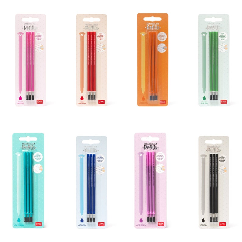 Legami Erasable Gel Pen Refills, Sets of 3, Craft Room Office Stationery Supply image 1