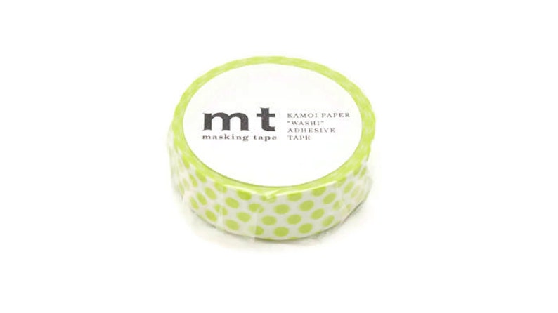 Gift Wrapping Planner Supplies Planner Accessories Stationery Lime Green Polka Dot Washi Tape MT Masking Tape
