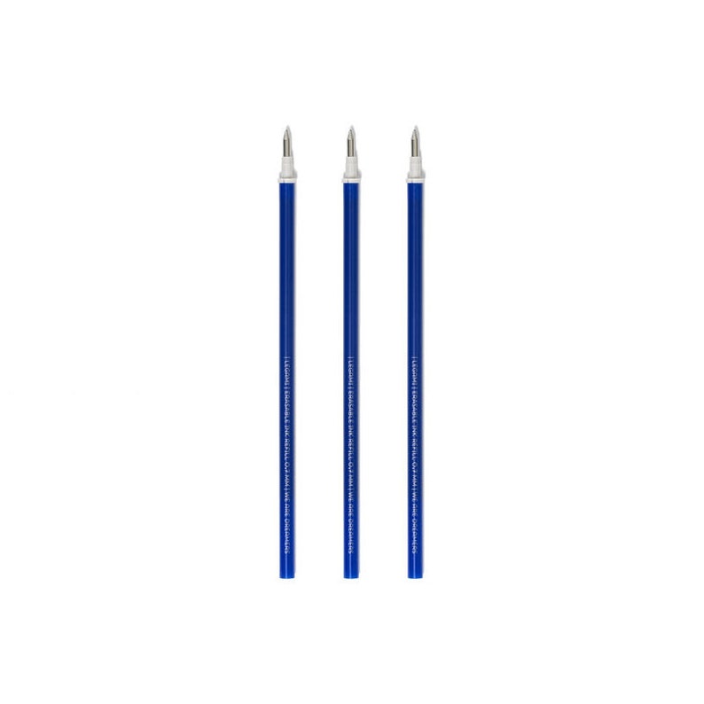 Legami Erasable Gel Pen Refills, Sets of 3, Craft Room Office Stationery Supply Blue Gel Pen Refill
