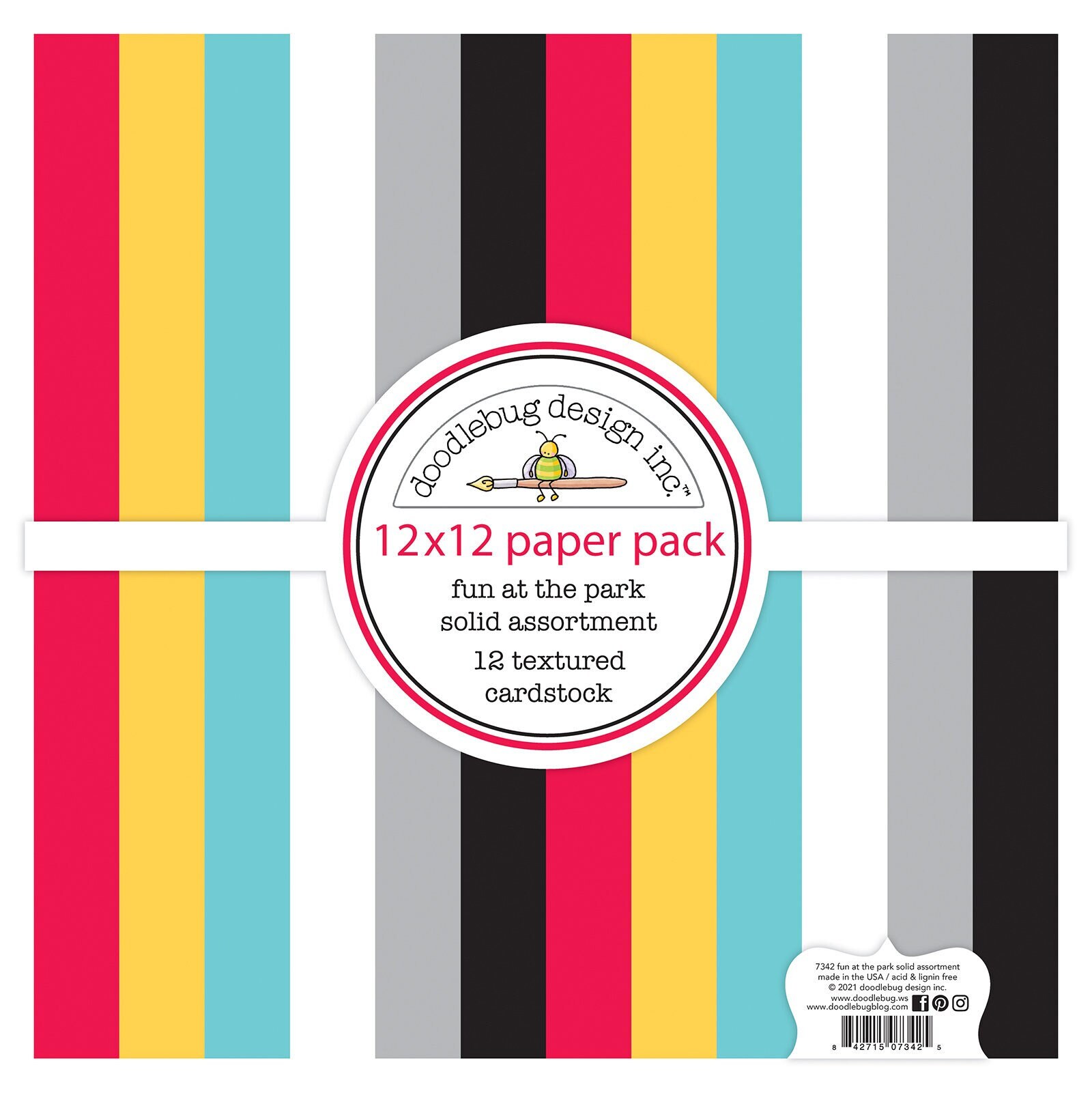 Great Outdoors Solid Assortment 12 X 12 Textured Cardstock Paper Pack,  Doodlebug Design, 12 Cardstock Sheets -  Hong Kong