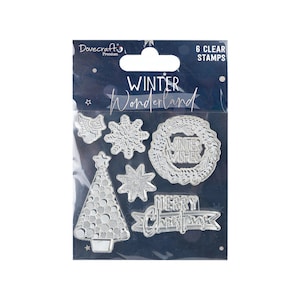 Winter Wonderland Clear Stamps, Dovecraft, Christmas Card Making Planner Crafting Stamps