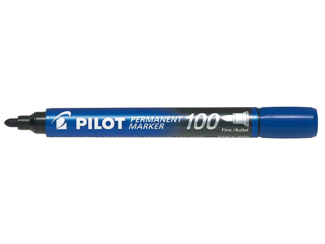 Marqueur permanent Pilot 100, pointe conique fine, stylo bleu unique,  marqueur pour verre, marqueur papier, résistant à l'eau, sans xylène ni  toluène -  France