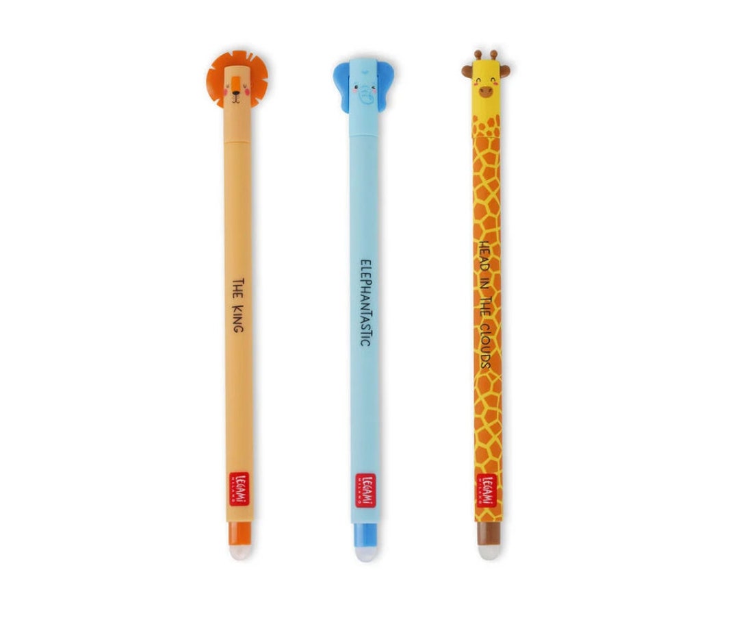 Erasable Gel Pens Legami Milano Lion Giraffe Elephant Etsy UK