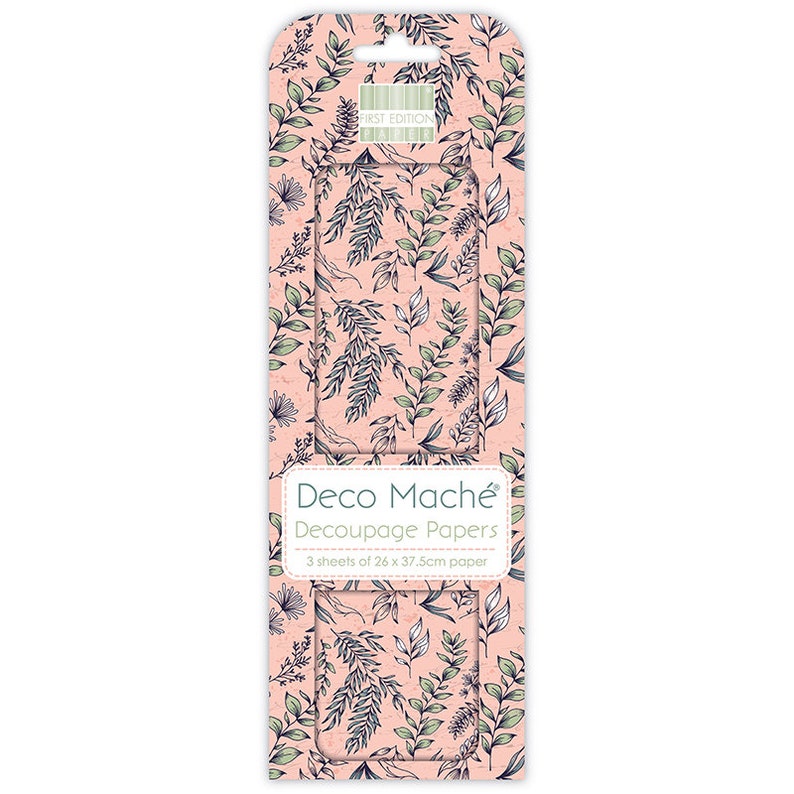 Tropical Florals Decoupage Papers 3 Sheets First Edition Deco Mache Craft Paper