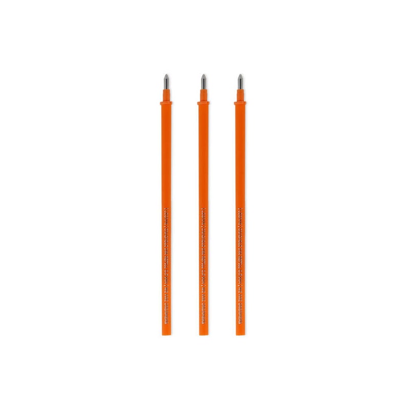 Legami Erasable Gel Pen Refills, Sets of 3, Craft Room Office Stationery Supply Orange Gel Refill