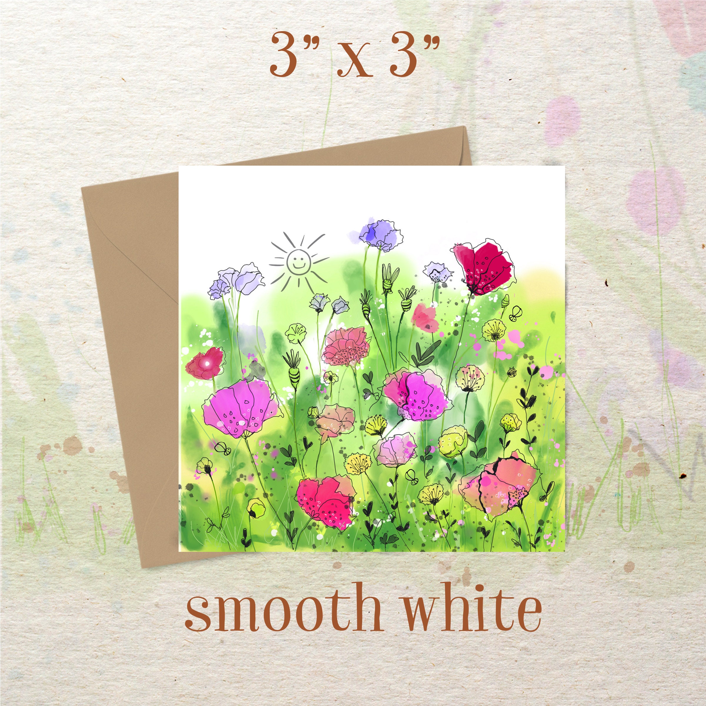 Mini Art Card Set 4 Little Flowers for You Mini Birthday Etsy Canada